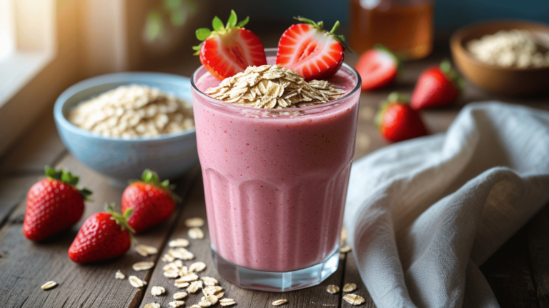 🍓 Strawberry and Oatmeal Smoothie: A Nutritious and Healthy Breakfast in One Cup